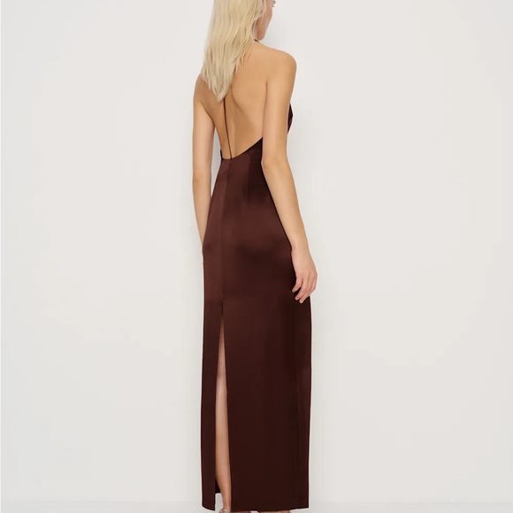 Reformation Chocolate Brown Ivan Silk Dress - Picture 2 of 2